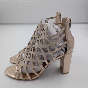 Material Girl Cadence Caged Sandals, Gold, Women's Size 9